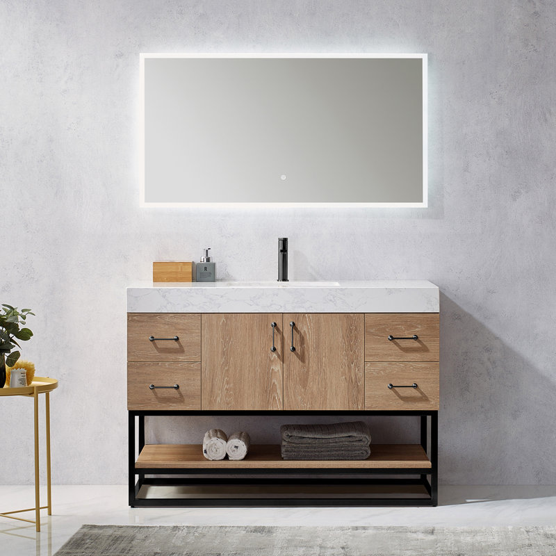 Wade Logan® Annice 48'' Freestanding Single Bathroom Vanity with Stone